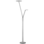 P305 Double LED Floor Task Lamp - Nickel / White