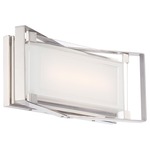 Crystal-Clear LED Bath Bar - Polished Nickel / Mitered White