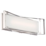 Crystal-Clear LED Bath Bar - Polished Nickel / Mitered White