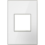 Adorne Real Material Screwless Wall Plate - Mirror White on White