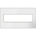 Adorne Real Material Screwless Wall Plate - Mirror White on White