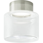 Casen Drum Ceiling Light - Satin Nickel / Clear