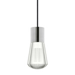 Alva Pendant - Satin Nickel / Black Cord