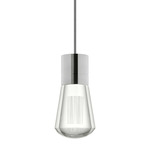 Alva Pendant - Satin Nickel / Black / White Cord
