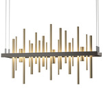 Cityscape Small Linear Pendant - Dark Smoke / Soft Gold