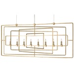 Metro Rectangular Chandelier - Gold Leaf