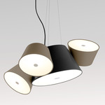 Tam Tam Pendant - Black Central Shade / Brown Grey Satellite Shades