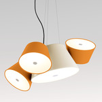 Tam Tam Pendant - Off-White Central Shade / Orange Satellite Shades