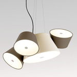 Tam Tam Pendant - Off-White Central Shade / Brown Grey Satellite Shades