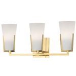 Upton Bathroom Vanity Light - Aged Brass / White