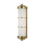 Albany Wall Sconce - Aged Brass / White