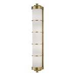 Albany Wall Sconce - Aged Brass / White