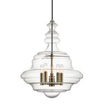 Washington Pendant - Aged Brass / Clear