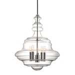 Washington Pendant - Polished Nickel / Clear