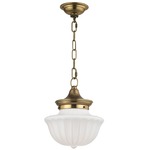 Dutchess Pendant - Aged Brass / White