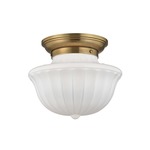 Dutchess Ceiling Light Fixture - Aged Brass / White