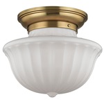 Dutchess Ceiling Light Fixture - Aged Brass / White