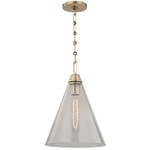 Newbury Pendant - Aged Brass / Clear