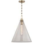 Newbury Pendant - Aged Brass / Clear