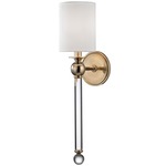 Gordon Wall Sconce - Aged Brass / White