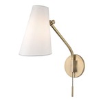Patten Wall Sconce - Aged Brass / White