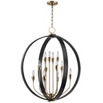 Dresden Chandelier - Aged Old Bronze