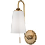 Glover Wall Sconce - Aged Brass / White