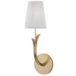 Deering 1 Light Wall Sconce - Aged Brass / White