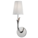 Deering 1 Light Wall Sconce - Polished Nickel / White