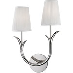 Deering 2 Light Wall Sconce - Polished Nickel / White