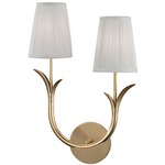 Deering 2 Light Wall Sconce - Aged Brass / White