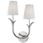 Deering 2 Light Wall Sconce - Polished Nickel / White