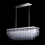 Hollywood Boulevard Rectangular Chandelier - Polished Nickel / Clear