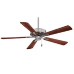 Contractor Plus Ceiling Fan - Brushed Nickel / Medium Maple-Dark Walnut