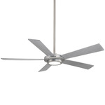 Sabot Ceiling Fan with Light - Brushed Nickel / Silver