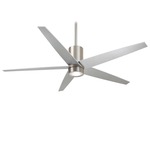 Symbio Ceiling Fan with Light - Brushed Nickel / Silver / Etched Glass