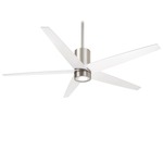 Symbio Ceiling Fan with Light - Brushed Nickel / White / Etched Glass