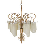 Soho Chandelier - Discontinued Model - Hammered Ore / Recycled Brown Tint Ice