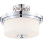 Soho Ceiling Semi Flush Mount - Polished Chrome / White Satin