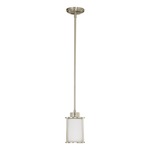 Odeon Mini Pendant - Brushed Nickel / White Satin