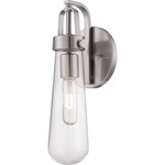 Beaker Light Wall Sconce - Brushed Nickel / Clear