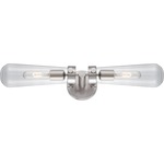 Beaker Light 2 Light Wall Sconce - Brushed Nickel / Clear
