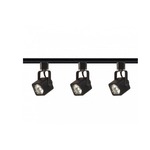 Square 4IN MR16 120V 3 Head Track Light Kit - Black