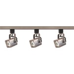 Square MR16 3 Head Track Light - Brushed Nickel