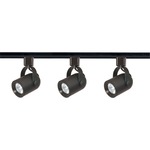 Round Back 4IN MR16 GU10 120V 3-Light Track Light Kit - Black