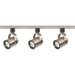 Round Back 4IN MR16 GU10 120V 3-Light Track Light Kit - Brushed Nickel