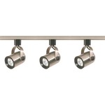 Round Back 4IN MR16 GU10 120V 3-Light Track Light Kit - Brushed Nickel