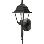 Briton Outdoor Wall Sconce - Textured Black / Clear