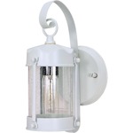 Piper Outdoor Wall Sconce - White / Clear Seeded