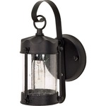 Piper Outdoor Wall Sconce - Textured Black / Clear Seeded